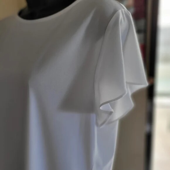 Preston & York White Short Sleeve T Shirt/Blouse Size Medium - Picture 3 of 4
